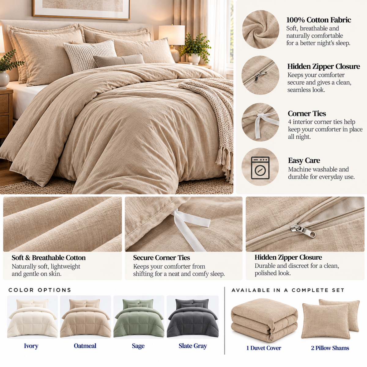 Classic Cotton Duvet Cover Set