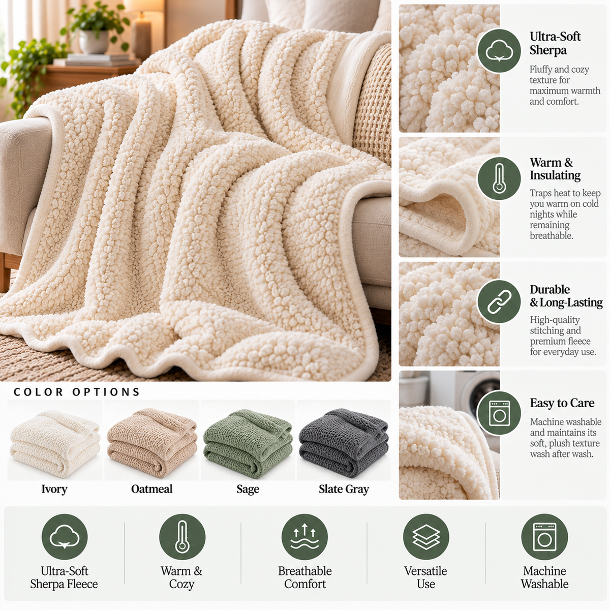 CloudPlush Sherpa Blanket