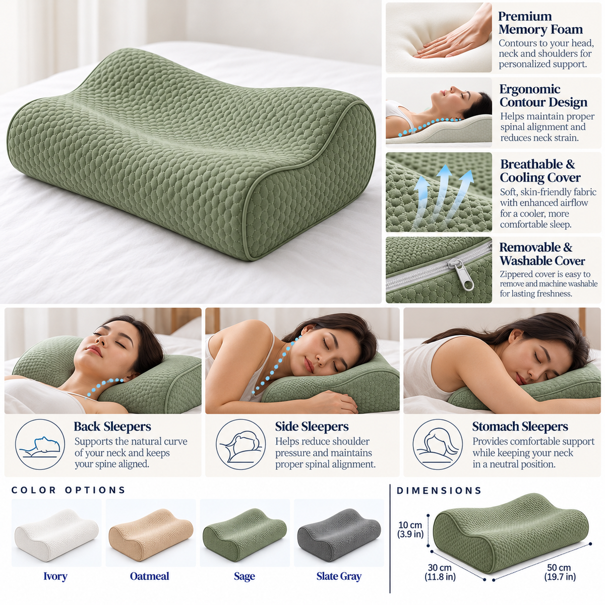 Contour Memory Foam Pillow