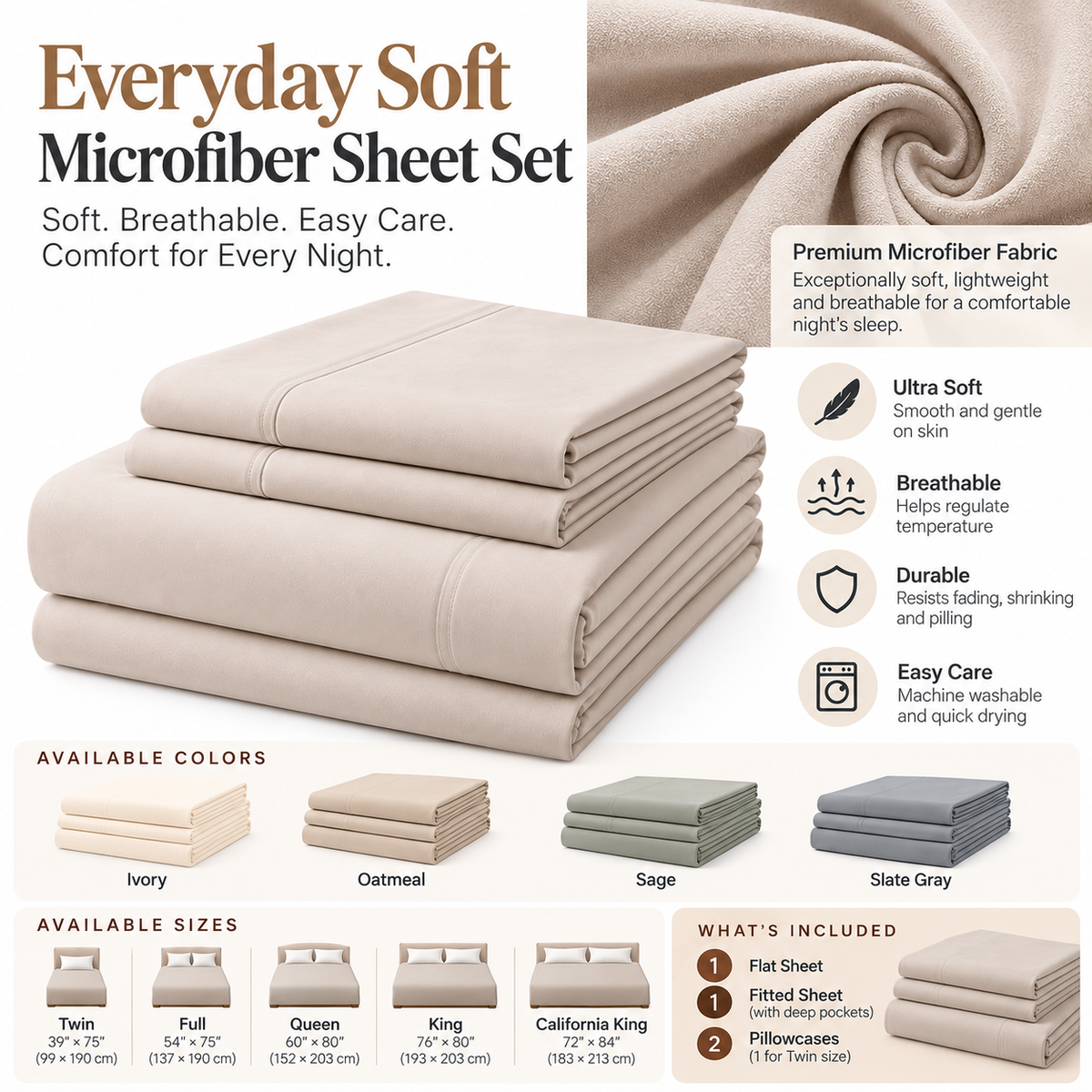 Everyday Soft Microfiber Sheet Set