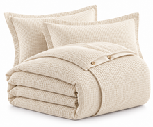 Textured Waffle Duvet Cover Set